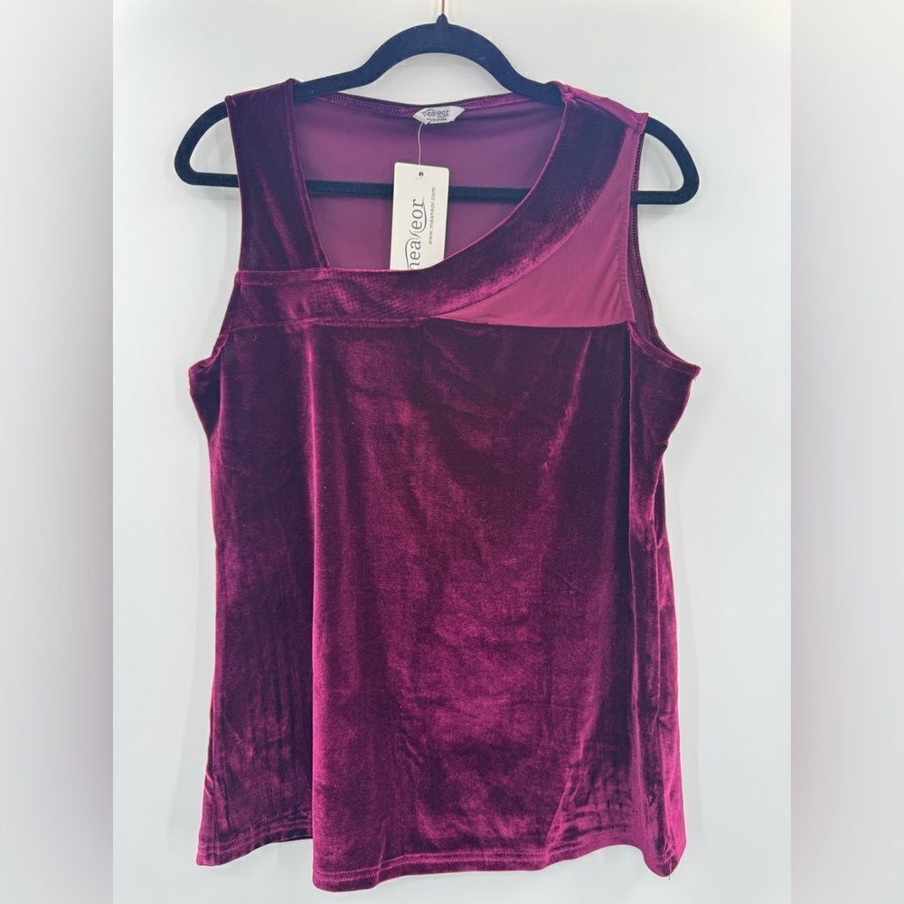 3For$20 Meaneor Velvet Burgundy Sleeveless size Large